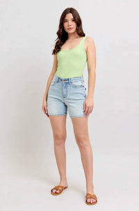 Judy Blue - Two Button Dad Style Denim Shorts
