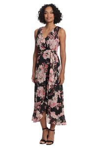 Floral Ruffled Chiffon Maxi Dress