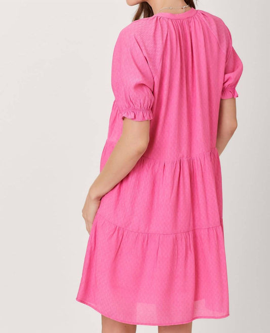 Mystree - Split Neck Tiered Dress