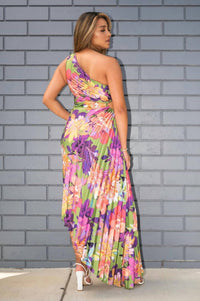 Dress Forum - Asymmetrical Pleated Maxi Dress