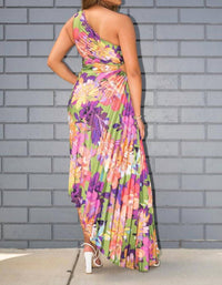 Dress Forum - Asymmetrical Pleated Maxi Dress