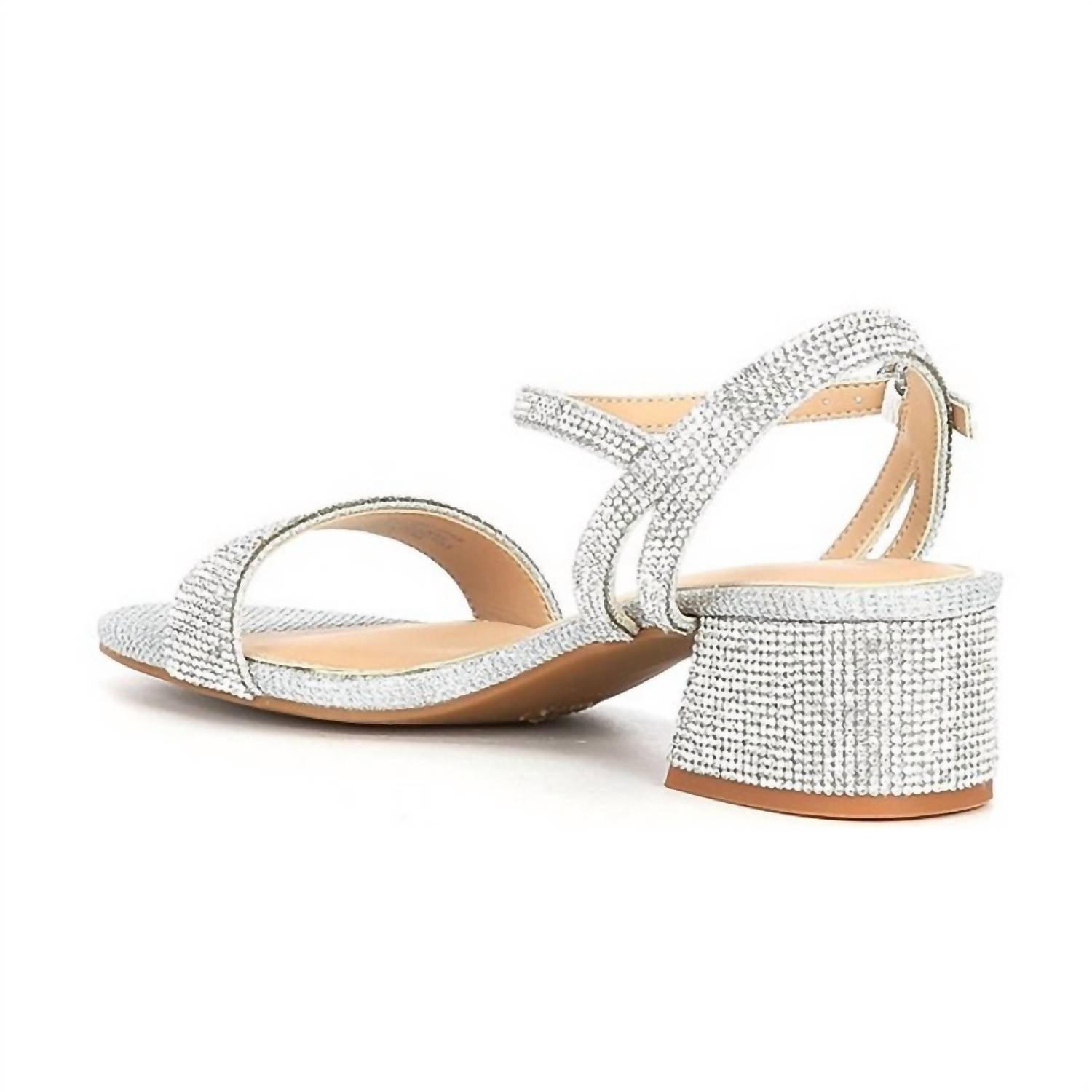 Copper Key Women's Glitter Waltz 2" Block Heel Shoes in silver rhinestone - women's heels - view 4