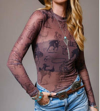 Blue B - Grit & Grace Mesh Mock Neck Top