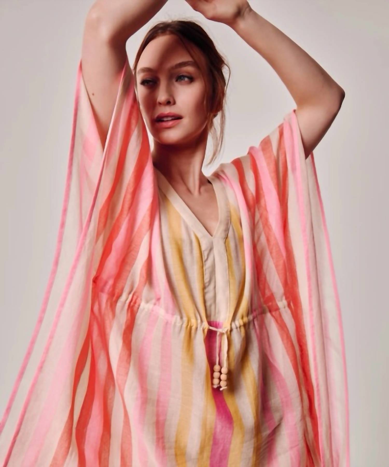 Echo - Cabana Stripe Caftan Mini Dress