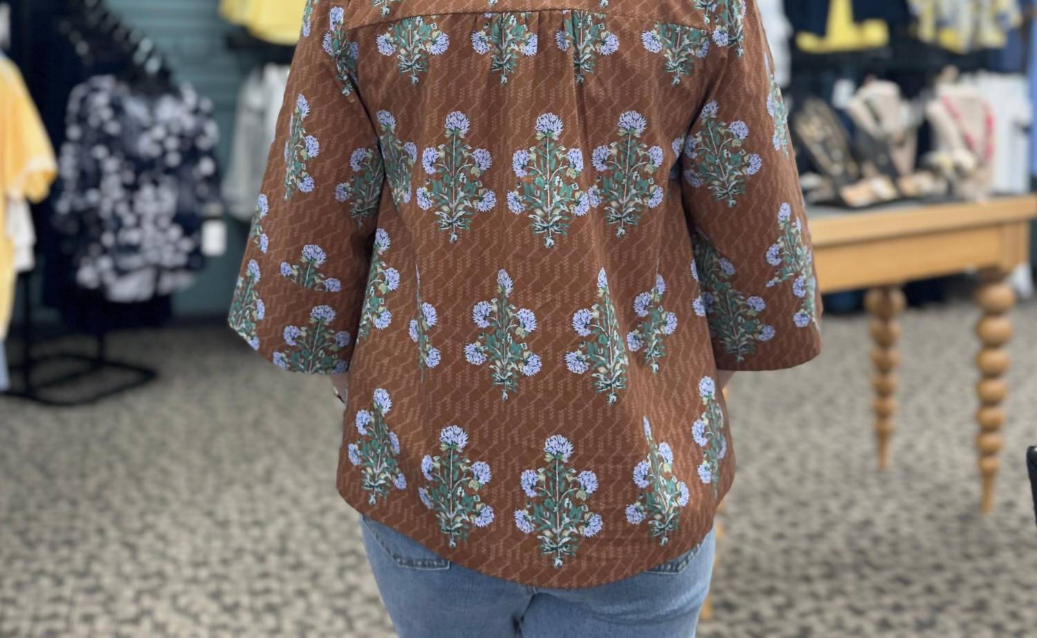 Jodifl - 3/4 Sleeve Floral Top