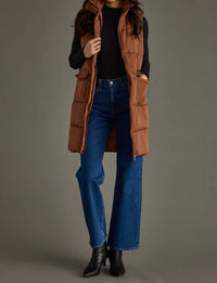 Panache Apparel - Puffer Quilted Long Vest