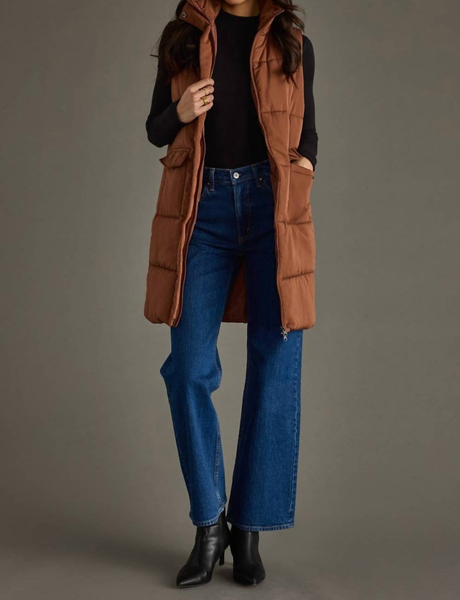 Panache Apparel - Puffer Quilted Long Vest
