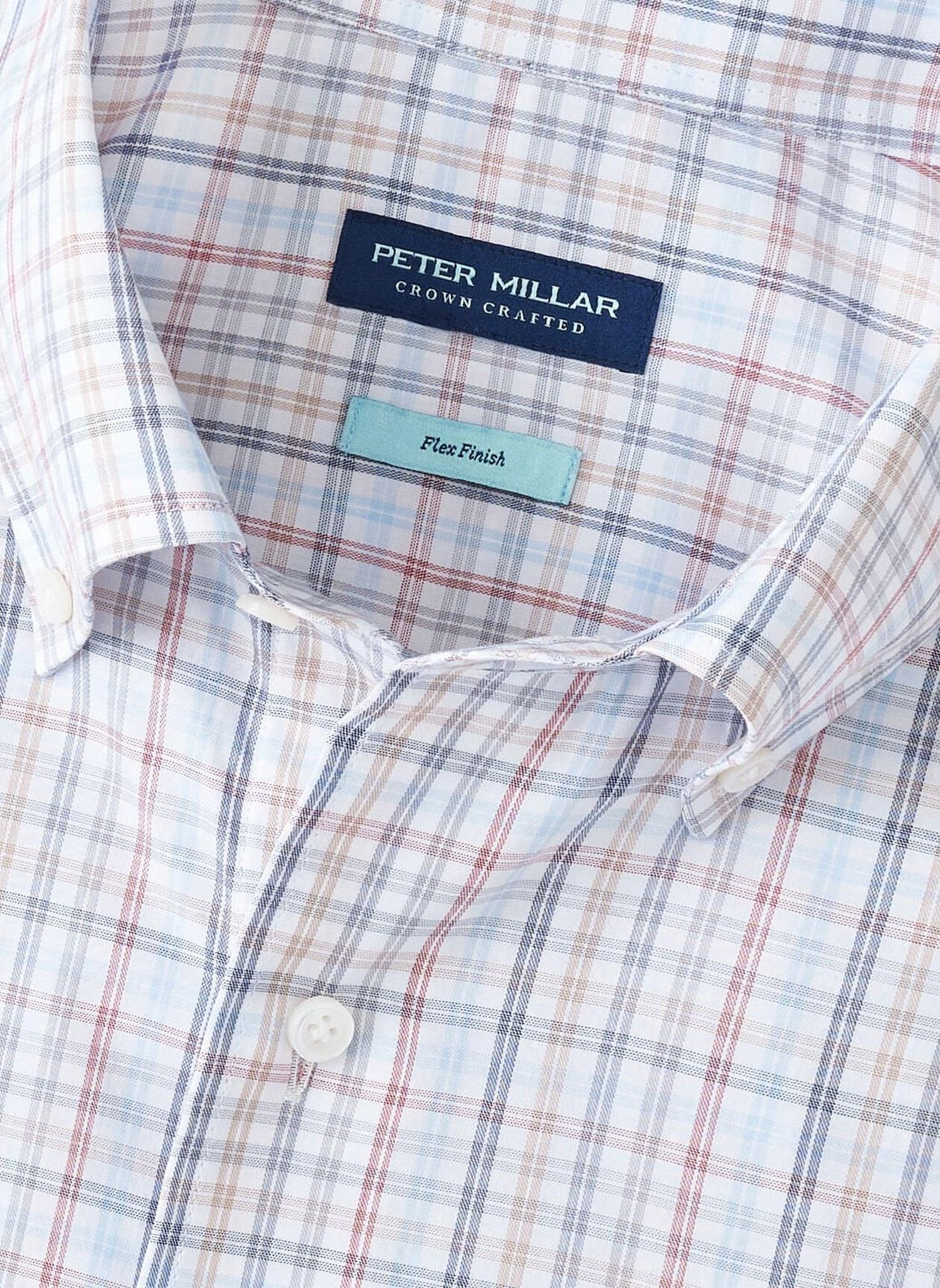 PETER MILLAR Orvieto Cotton Shirt in nebula blue - men's shirt - alternate view