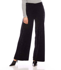 Karen Kane Crushed Velvet Wide Leg Pants in black - women's pants - view 5