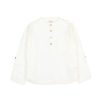 Búho - Kid's Ecru Linen Kurta Shirt