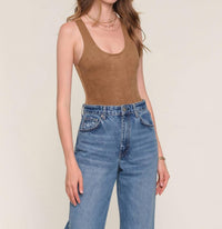 heartloom Lisbeth Bodysuit in brown - women's shirt - detail view