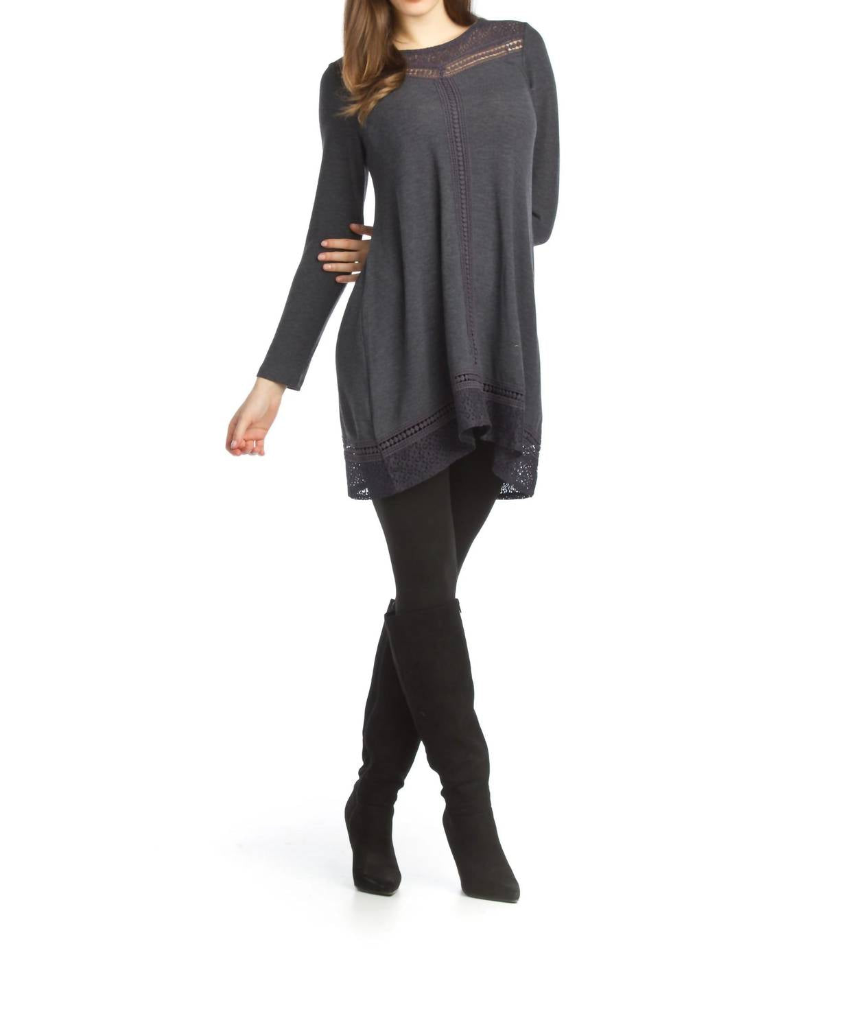 Papillon - Lace Inset Alline Sweater Dress