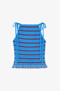 Ganni - Cotton Pointelle Stripe Top
