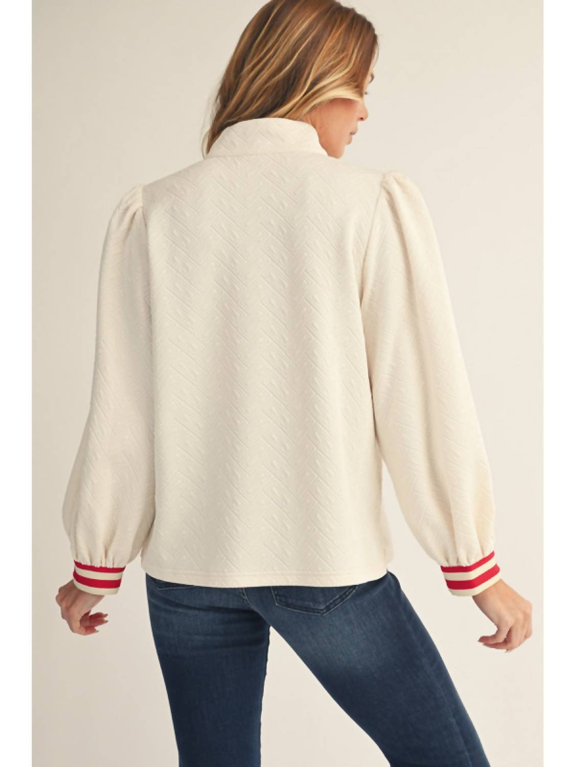 Jodifl Old School Top in ivory - women's long sleeve top - alternate view