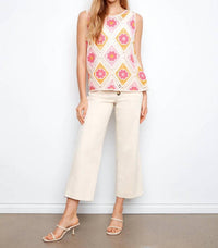 Charlie B - Sleeveless Crochet Cotton Blend Top