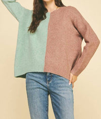 Pinch - Colorblock Cozy Round Neck Sweater