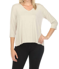 Joseph Ribkoff - V-neck 3/4 Sleeve T-shirt Top