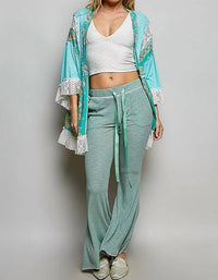 Pol - Ruffle Sleeve Open Relaxed Fit Cardigan