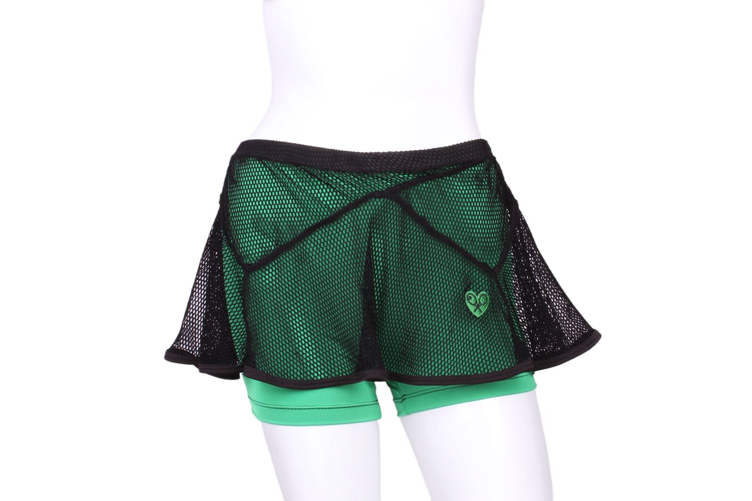 Love Love Tennis - Women's Fishnet Triangle Over Shorties Skirt