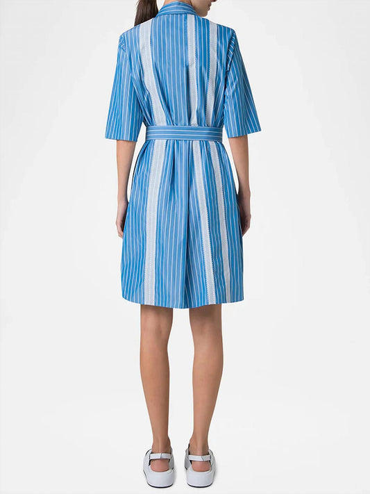 Akris Punto - Pyjama Stripe Mandarin Collar Shirt Dress