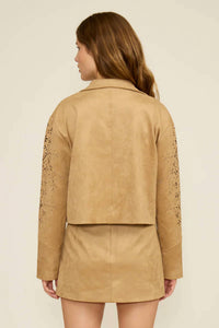 LUCY PARIS Nia Faux Mini Skirt in tan - women's skirt - view 4