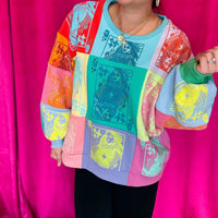 Queen Of Sparkles - Colorblock Card Logo Sweatshirt