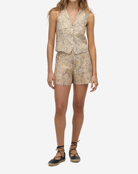 Lanhtropy - Women's Frida Metallic Linen Shorts