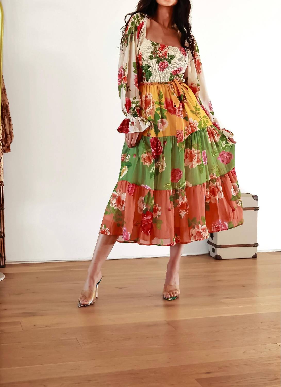 Little Secret Of Mine - Tiered Midi Dress With Sleeves