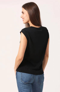 Minnie Rose - Supima Scoop Neck Cap Sleeve Top