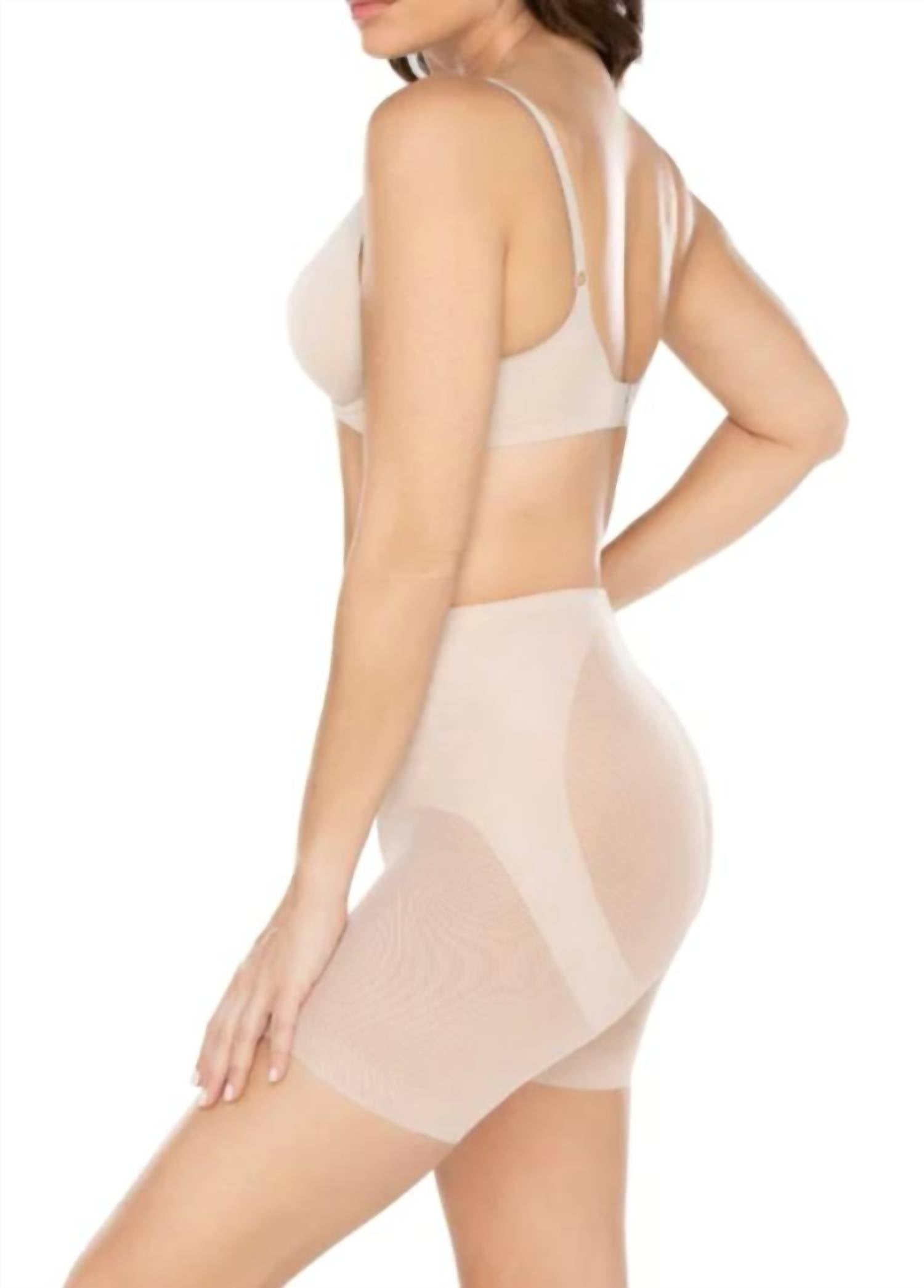 Miraclesuit Sheer Shaping Rear Lifting Boy Short in nude - women's intimate - detail view
