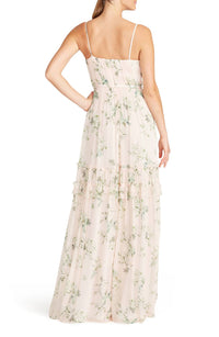 Monique Lhuillier - Cherry Blossom Chiffon Dress