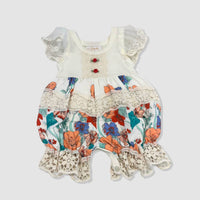 Haute Baby - Girl's Short Sleeve Red Roses Romper