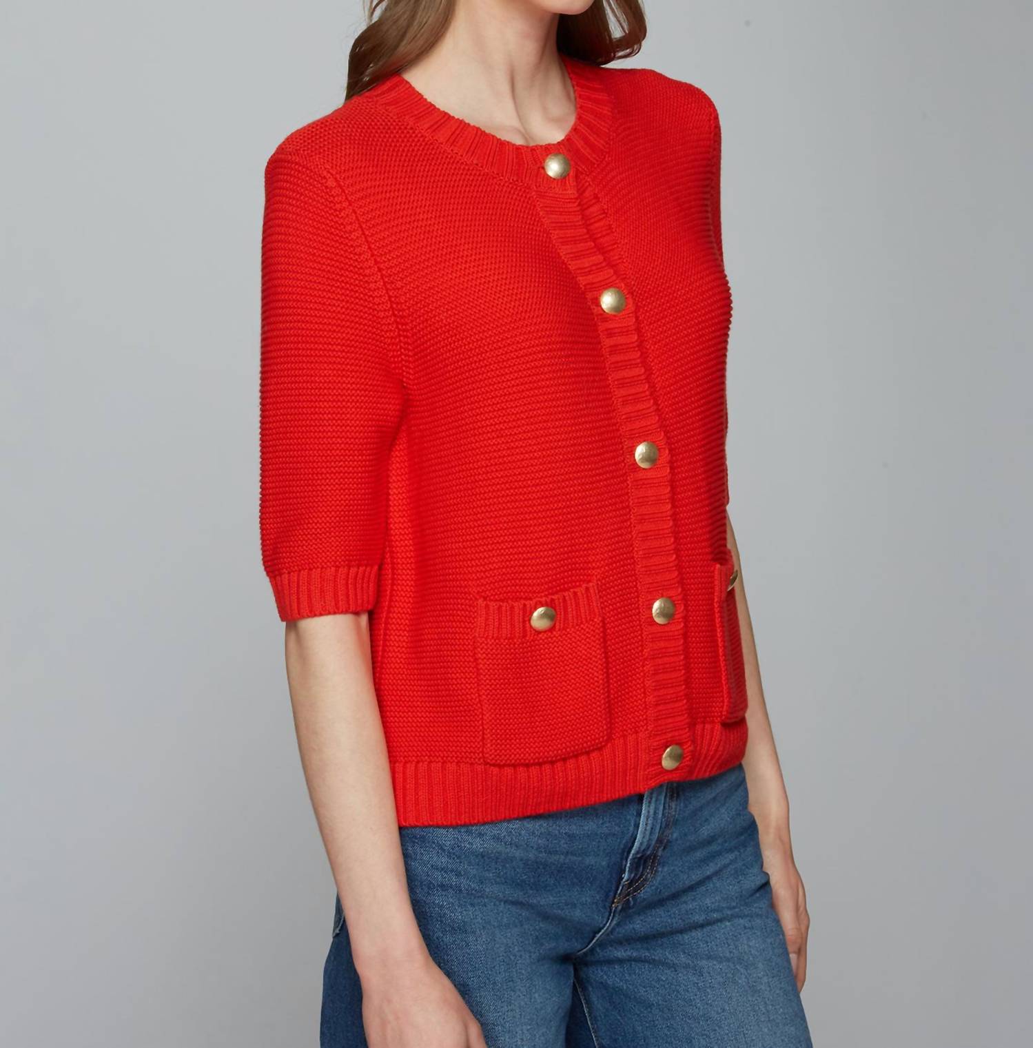 Autumn Cashmere - Button Front Elbow Sleeve Jacket