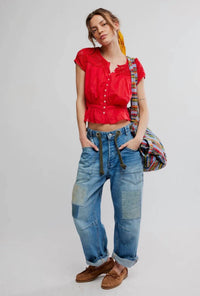 Free People - Gemma Embroidered Top