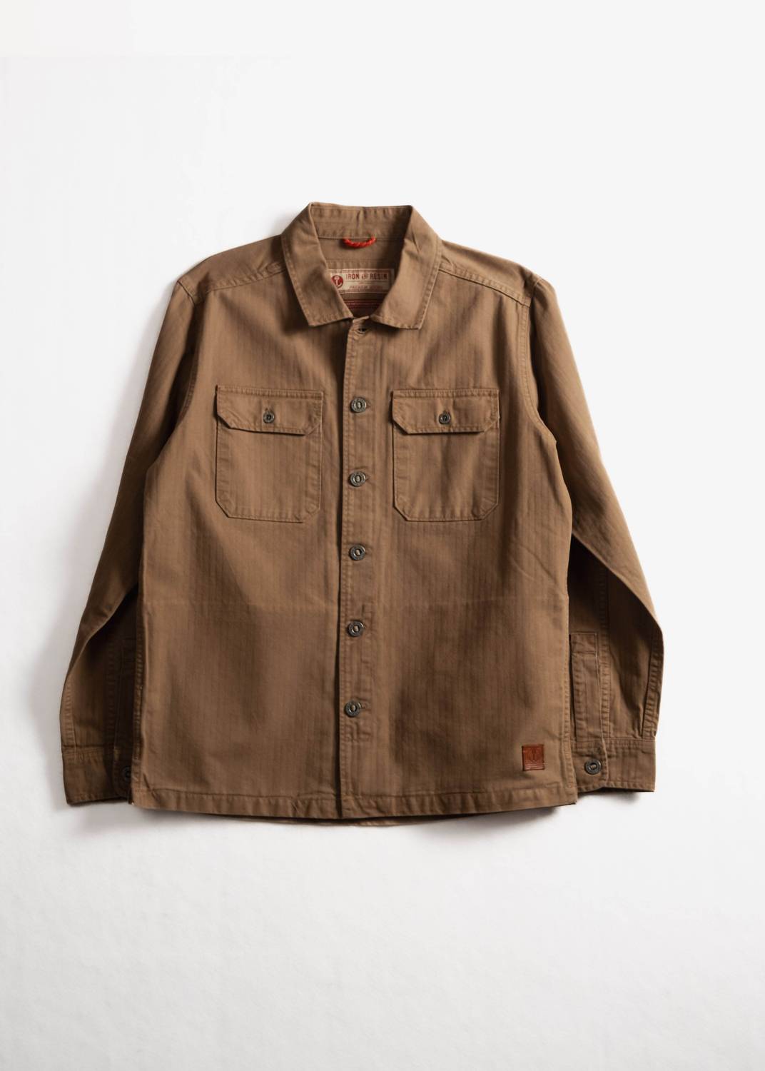 Iron & Resin Men's Deadstock Overshirt in khaki - men's jacket