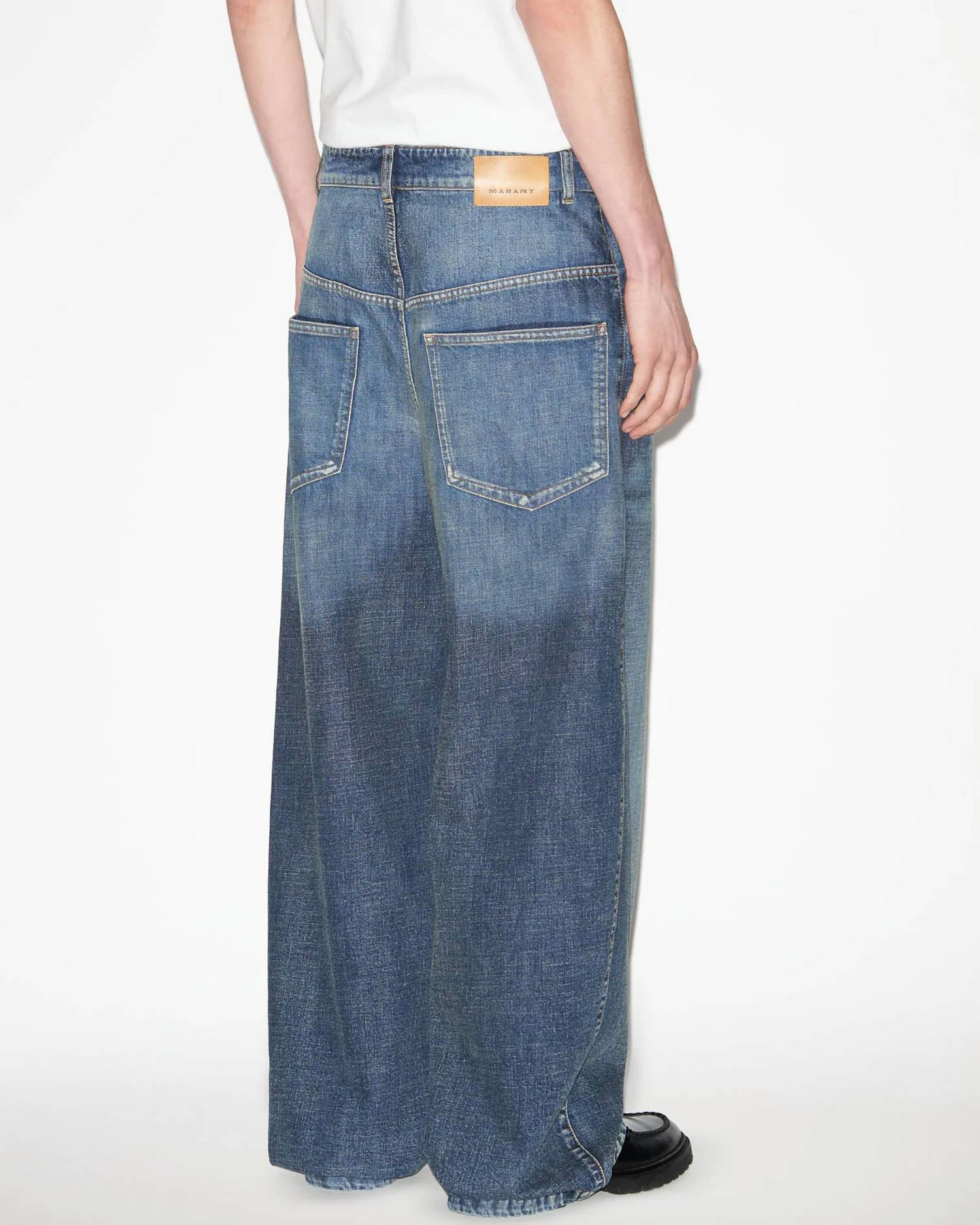 ISABEL MARANT PRE-LOVED Janael pants in dark blue - men's jeans - detail view