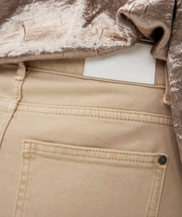 ESQUALO Garment dyed maxi jean skirt in sand - women's skirt - view 4