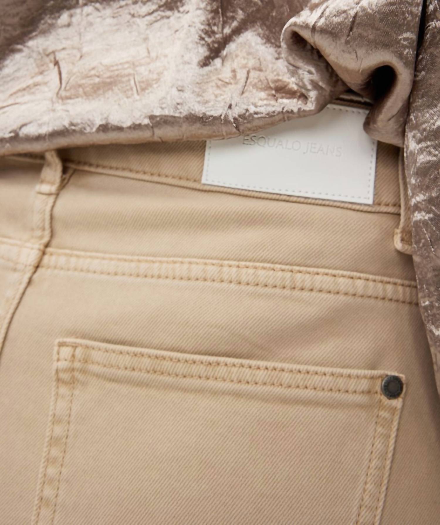 ESQUALO Garment dyed maxi jean skirt in sand - women's skirt - view 4