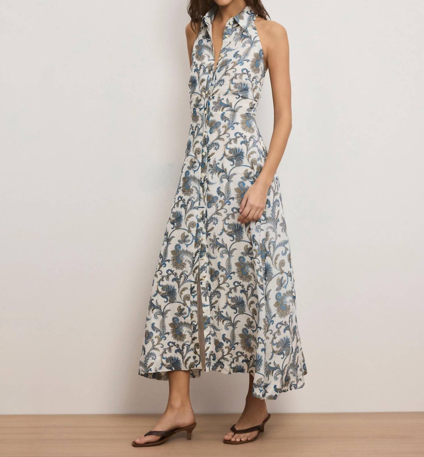 Veronica Beard - Mackey Paisley Halter Midi Dress