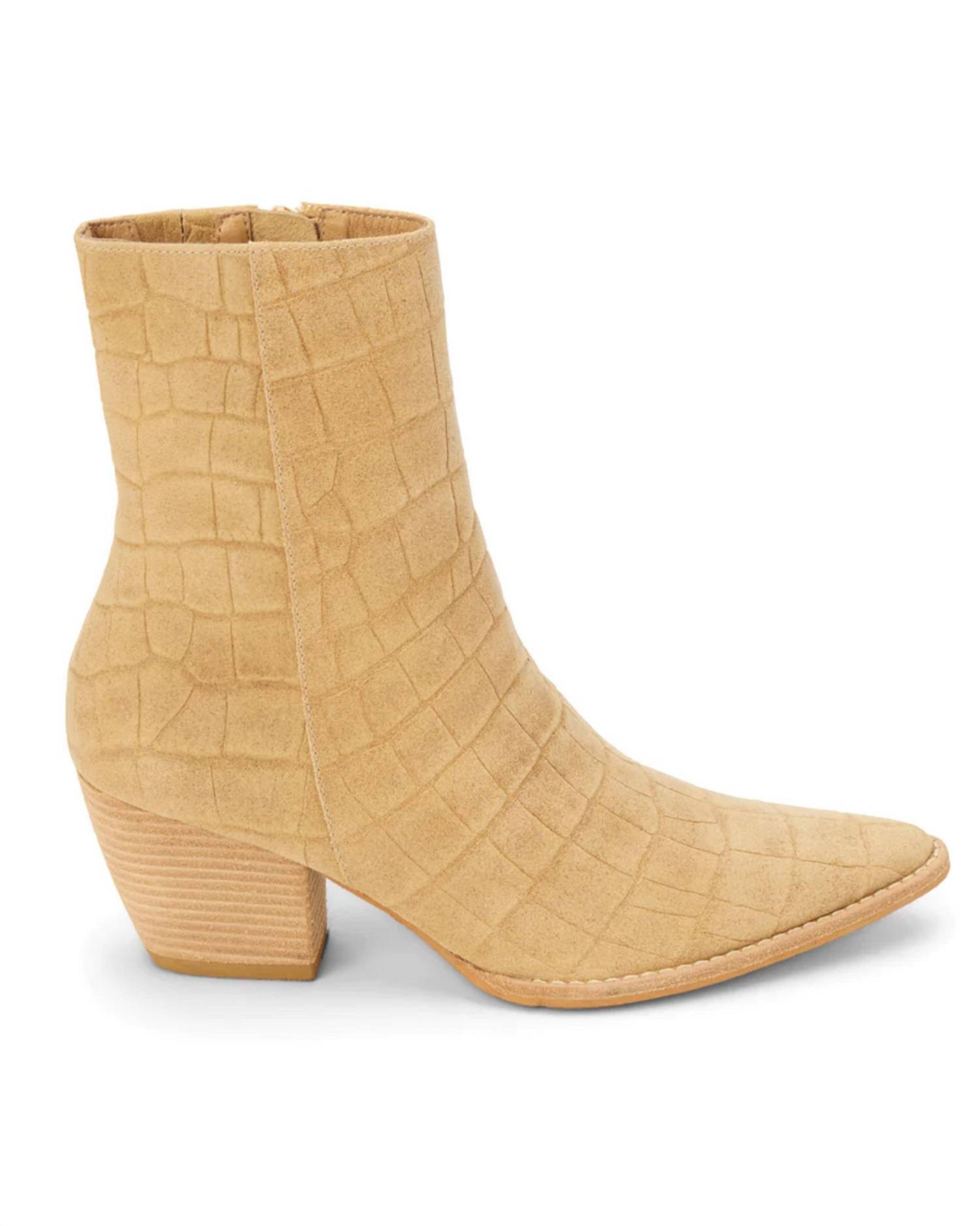 Matisse Women's Caty Croc Suede Bootie in natural - women's shoe