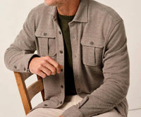 JOHNNIE-O Carl Stretch Knit Flannel Lodge Shirt in havana - men's shirt - alternate view