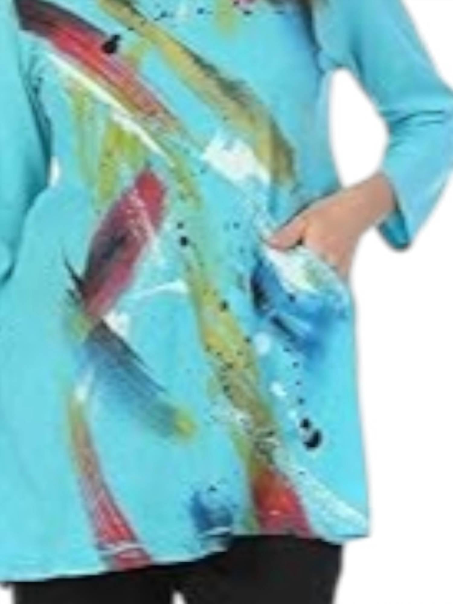 Jess & Jane - Bora Bora Mineral Washed Cotton Top with Linen Contrast