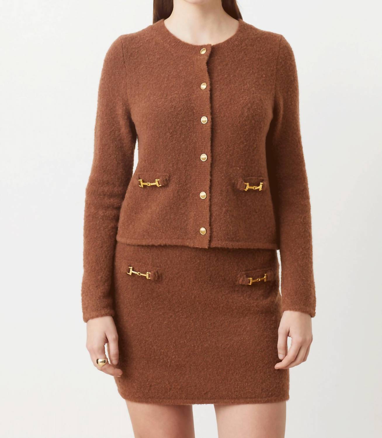 Suncoo Filby Knit Skirt in chocolate - women's skirt