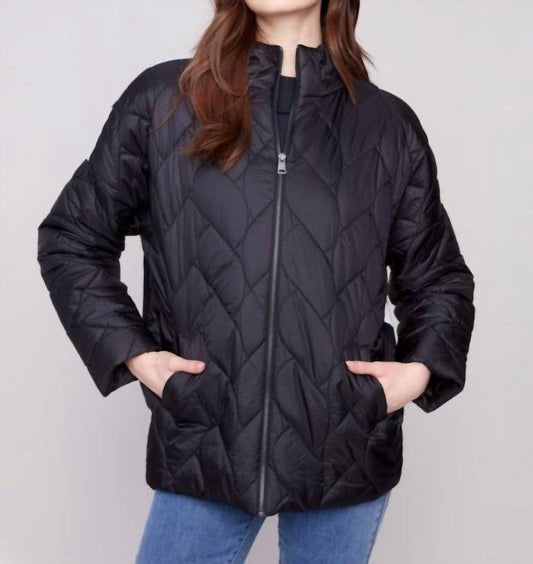Charlie B - Jacquard Quilted Puffer Jacket