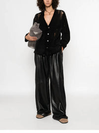 R13 - Pleated Wide Leather Pants