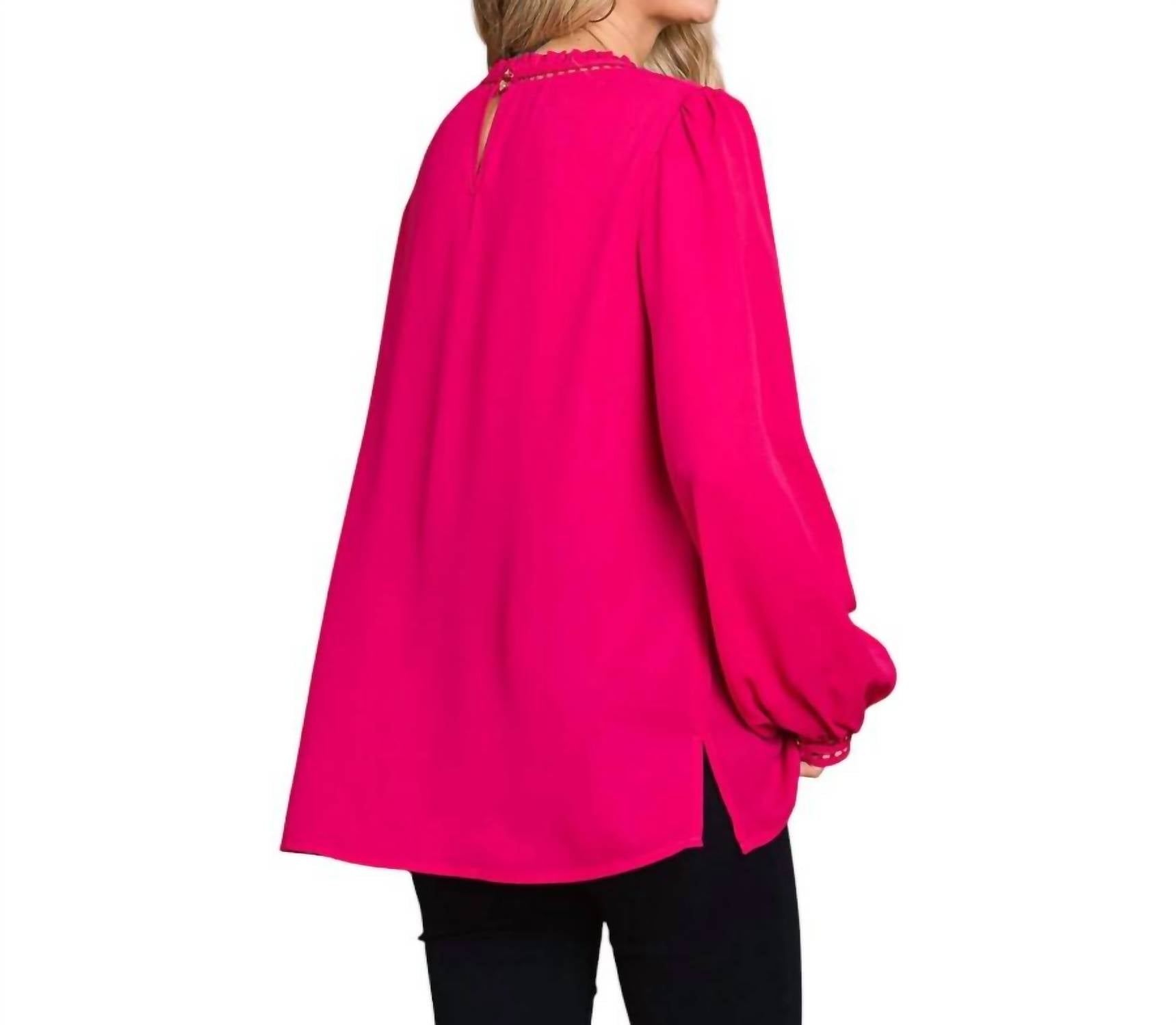 Cotton Bleu - Soft Ladder Trim Detailed Top