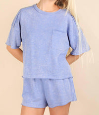 Very J - Comfy Knit Top & Shorts Set