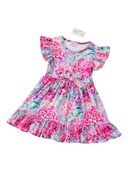 Pete + Lucy - Girl's Blushing Peonies Dress