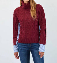 Fdj - Mixed Material Cable Sweater