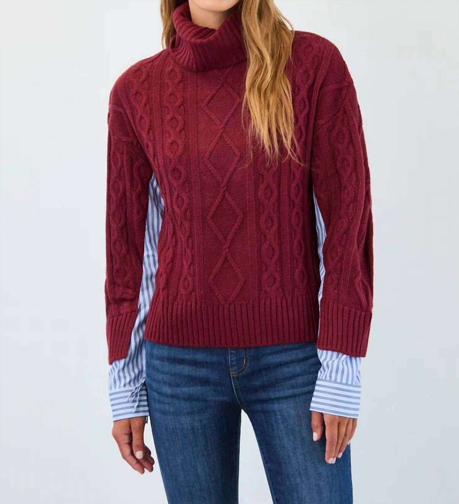 Fdj - Mixed Material Cable Sweater